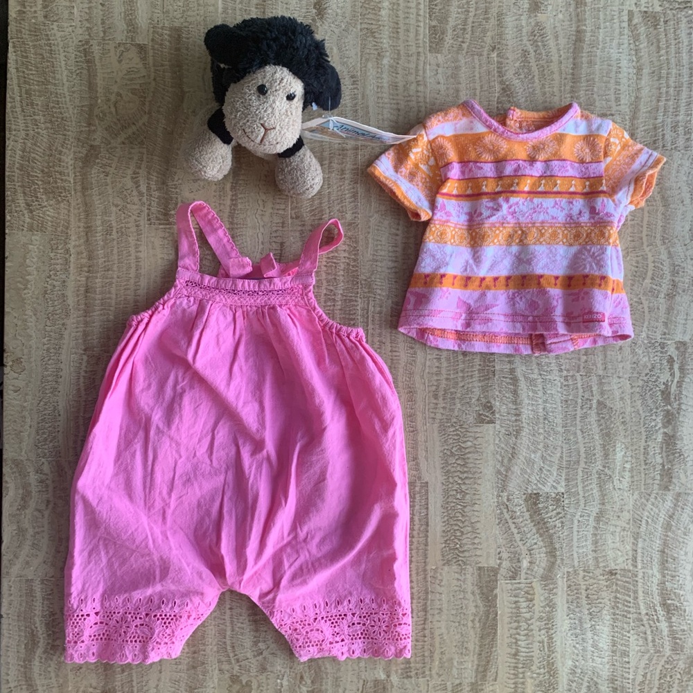 Kenzo Newborn Jumper set with animal alley plush